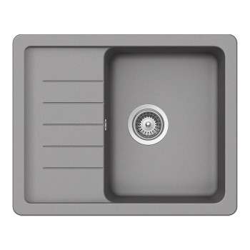 Chiuveta bucatarie Schock Pinedo D-100XS Cristalite Gri deschis (Croma) 620 x 500 mm, reversibila, montare pe blat, gri