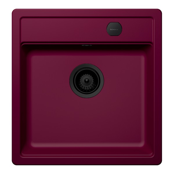 Chiuveta bucatarie Schock Mono N-100S 490 x 510 mm Cristadur Berry, purpuriu roz cu parti vizibile Puro