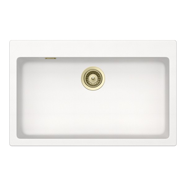 Chiuveta bucatarie Schock Signus N-100XL 790 x 500 mm Cristadur Polaris, alb polar cu parti vizibile White Gold
