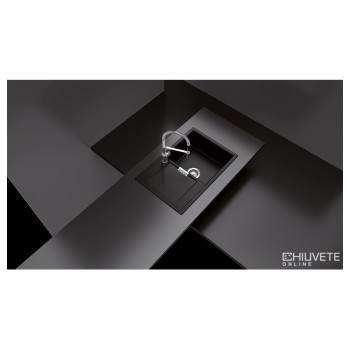 Chiuveta bucatarie Schock Mono D-100 Cristadur Green Line Twilight 765 x 510 mm, reversibila, montare pe blat, gri taupe