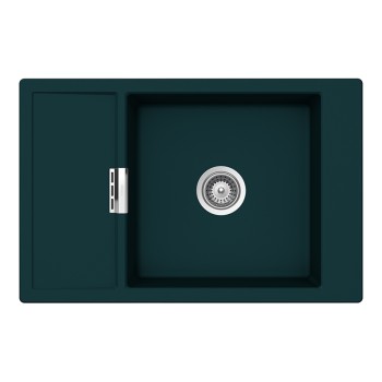 Chiuveta bucatarie Schock Mono D-100XS Cristadur Green Line Ivy 780 x 510 mm, reversibila, montare pe blat, verde inchis intens