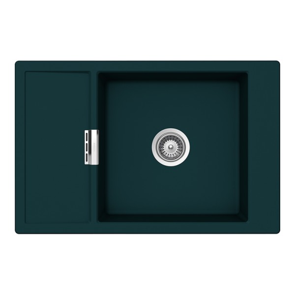 Chiuveta bucatarie Schock Mono D-100XS Cristadur Green Line Ivy 780 x 510 mm, reversibila, montare pe blat, verde inchis intens