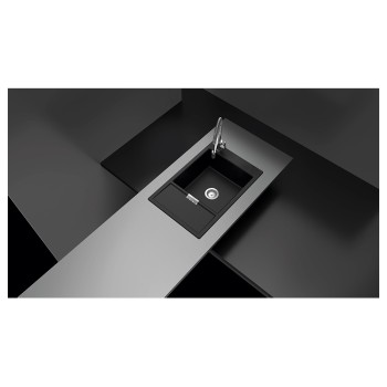 Chiuveta bucatarie Schock Mono D-100XS Cristadur Green Line Ivy 780 x 510 mm, reversibila, montare pe blat, verde inchis intens