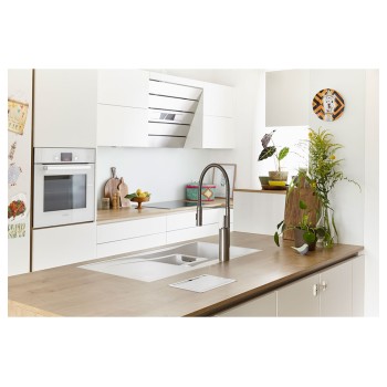 Chiuveta bucatarie Schock Waterfall D-150 Cristadur Puro 1000 x 500 mm, reversibila, montare pe blat, negru intens