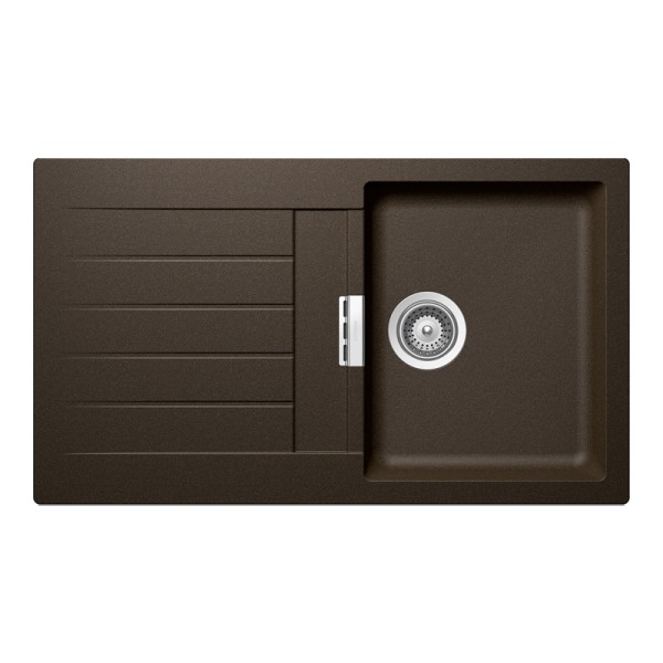Chiuveta bucatarie Schock Signus D-100 Cristadur Bronze 860 x 500 mm, compozit granit, reversibila, montare pe blat, maro bronz