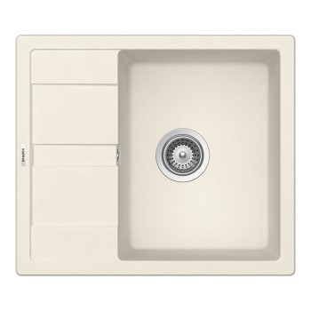 Chiuveta bucatarie Schock Ronda D-100 Cristalite Vanilla 580 x 500 mm, reversibila, montare pe blat, bej deschis