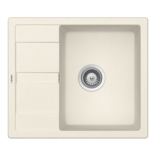 Chiuveta bucatarie Schock Ronda D-100 Cristalite Vanilla 580 x 500 mm, reversibila, montare pe blat, bej deschis