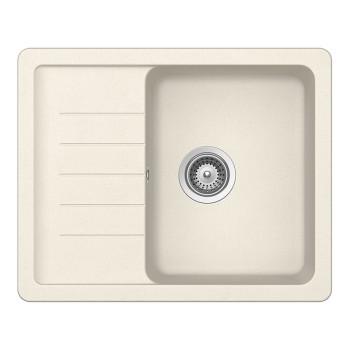 Chiuveta bucatarie Schock Pinedo D-100XS Cristalite Vanilla 620 x 500 mm, reversibila, montare pe blat, bej deschis
