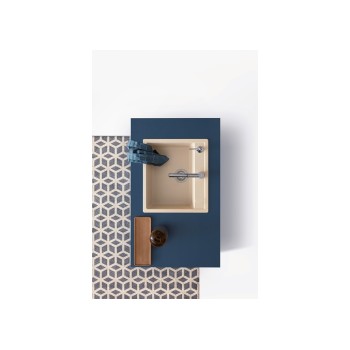 Chiuveta bucatarie Schock Nemo N-100 Cristalite Vanilla 570 x 510 mm, compozit granit, montare pe blat, bej deschis