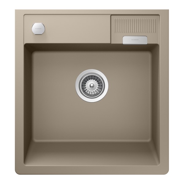 Chiuveta bucatarie Schock Kallio M-100 Cristadur Green Line Twilight 598 x 630 mm cu sifon, montare modul, gri taupe