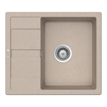 Chiuveta bucatarie Schock Ronda D-100 Cristalite Sabbia 580 x 500 mm, compozit granit, reversibila, montare pe blat, nisip