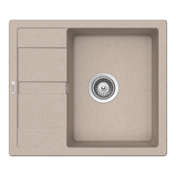 Chiuveta bucatarie Schock Ronda D-100 Cristalite Sabbia 580 x 500 mm, compozit granit, reversibila, montare pe blat, nisip
