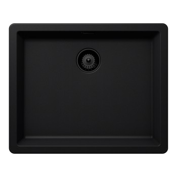 Chiuveta bucatarie Schock Greenwich N-100L 556 x 456 mm Cristadur Puro, negru intens cu parti vizibile Puro