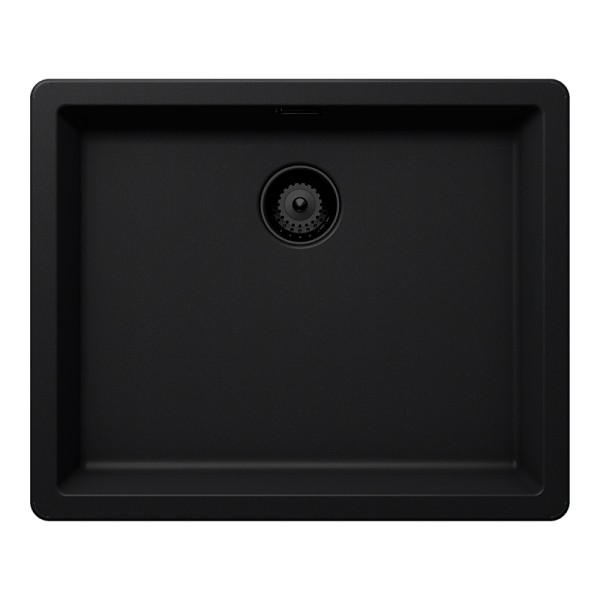 Chiuveta bucatarie Schock Greenwich N-100L 556 x 456 mm Cristadur Puro, negru intens cu parti vizibile Puro