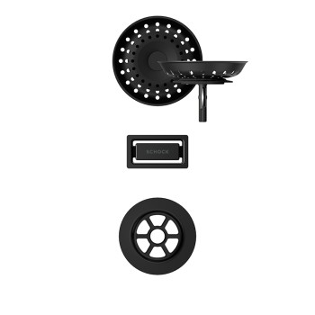 Chiuveta bucatarie Schock Greenwich N-100L 556 x 456 mm Cristadur Puro, negru intens cu parti vizibile Puro