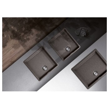 Chiuveta bucatarie Schock Greenwich N-100L 556 x 456 mm Cristadur Puro, negru intens cu parti vizibile Puro