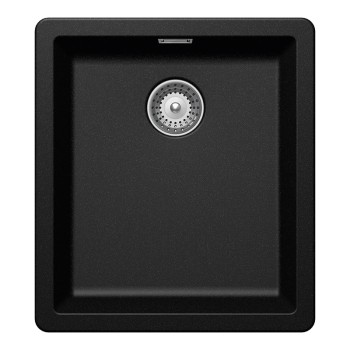 Chiuveta bucatarie Schock Greenwich N-100S Cristadur Negru mineral (Magma) 406 x 456 mm, montare pe/sub blat, negru metalizat