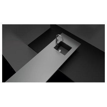 Chiuveta bucatarie Schock Greenwich N-100S Cristadur Negru mineral (Magma) 406 x 456 mm, montare pe/sub blat, negru metalizat