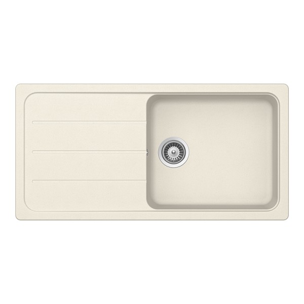 Chiuveta bucatarie Schock Formhaus D-100L Cristalite Vanilla 1000 x 500 mm, reversibila, montare pe blat, bej deschis