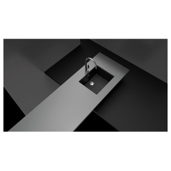 Chiuveta bucatarie Schock Greenwich N-100L 556 x 456 mm Cristadur Puro, negru intens cu parti vizibile Cupru
