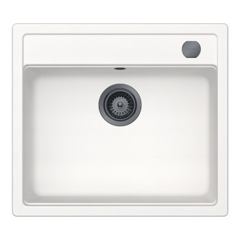 Chiuveta bucatarie Schock Mono N-100 570 x 510 mm Cristadur Polaris, alb polar cu parti vizibile Gunmetal