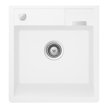 Chiuveta bucatarie Schock Kallio M-100 Cristadur Green Line Day 598 x 630 mm cu sifon, montare modul, alb imaculat