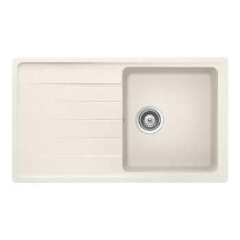 Chiuveta bucatarie Schock Element D-100 Cristalite Vanilla 860 x 500 mm, reversibila, montare pe blat, bej deschis