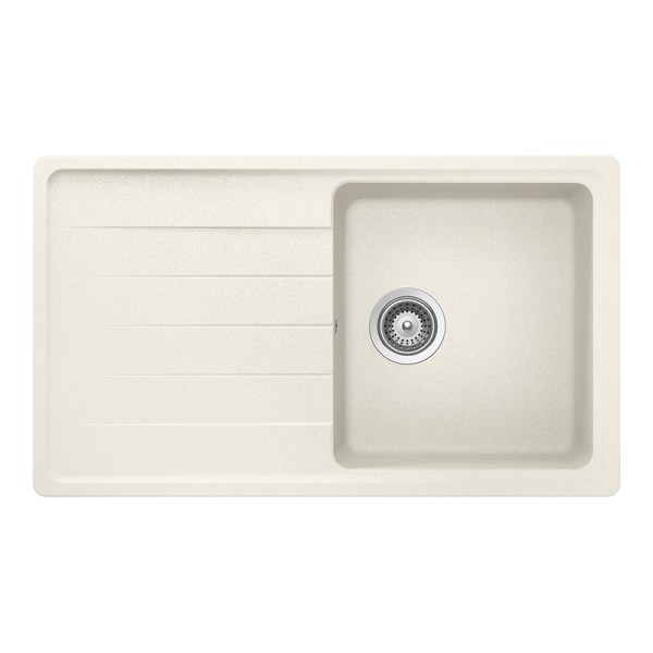 Chiuveta bucatarie Schock Element D-100 Cristalite Vanilla 860 x 500 mm, reversibila, montare pe blat, bej deschis