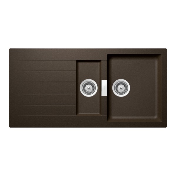 Chiuveta bucatarie Schock Signus D-150 Cristadur Bronze 1000 x 500 mm, compozit granit, reversibila, montare pe blat, maro bronz