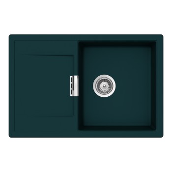 Chiuveta bucatarie Schock Mono D-100 Cristadur Green Line Ivy 765 x 510 mm, reversibila, montare pe blat, verde inchis intens