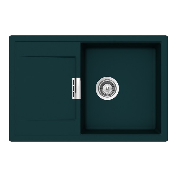 Chiuveta bucatarie Schock Mono D-100 Cristadur Green Line Ivy 765 x 510 mm, reversibila, montare pe blat, verde inchis intens