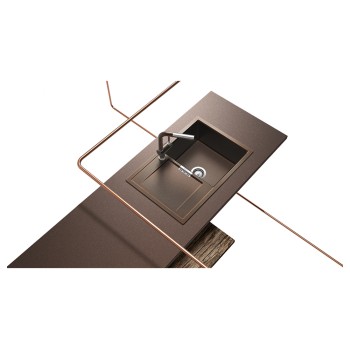 Chiuveta bucatarie Schock Mono D-100 Cristadur Green Line Ivy 765 x 510 mm, reversibila, montare pe blat, verde inchis intens