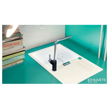 Chiuveta bucatarie Schock Mono D-100 Cristadur Green Line Ivy 765 x 510 mm, reversibila, montare pe blat, verde inchis intens