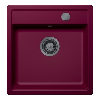 Chiuveta bucatarie Schock Mono N-100S 490 x 510 mm Cristadur Berry, purpuriu roz cu parti vizibile Gunmetal