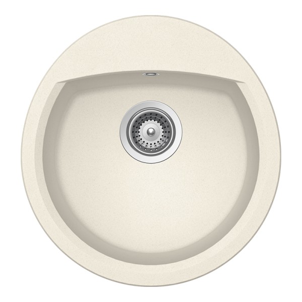 Chiuveta bucatarie Schock Manhattan R-100 Cristalite Vanilla 470 x 490 mm, compozit granit, montare pe blat, bej deschis