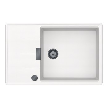 Chiuveta bucatarie Schock Tia D-100LS 780 x 500 mm Cristadur Polaris, alb polar cu parti vizibile Gunmetal