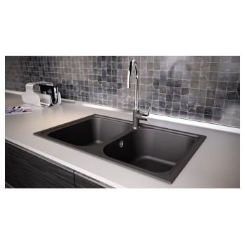 Chiuveta Bucatarie Granit SCHOCK VIOLA N-200S Nero Cristalite, negru - 1