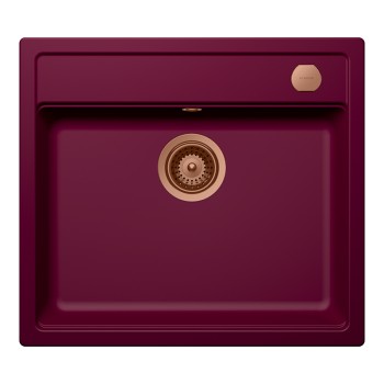 Chiuveta bucatarie Schock Mono N-100 570 x 510 mm Cristadur Berry, purpuriu roz cu parti vizibile Cupru