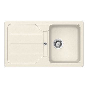 Chiuveta bucatarie Schock Formhaus D-100 Cristalite Vanilla 860 x 500 mm, reversibila, montare pe blat, bej deschis