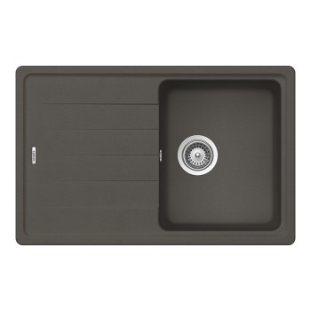 Chiuveta bucatarie Schock Element D-100S Cristalite Asphalt 780 x 500 mm, reversibila, montare pe blat, gri asfalt