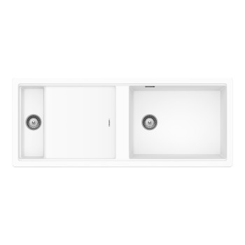 Chiuveta bucatarie Schock Prepstation D-150 Cristadur Green Line Day 1140 x 460 mm, reversibila, pe/sub blat, alb imaculat
