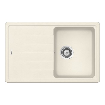 Chiuveta bucatarie Schock Element D-100S Cristalite Vanilla 780 x 500 mm, reversibila, montare pe blat, bej deschis