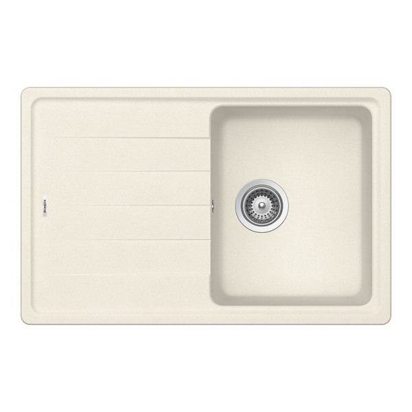 Chiuveta bucatarie Schock Element D-100S Cristalite Vanilla 780 x 500 mm, reversibila, montare pe blat, bej deschis