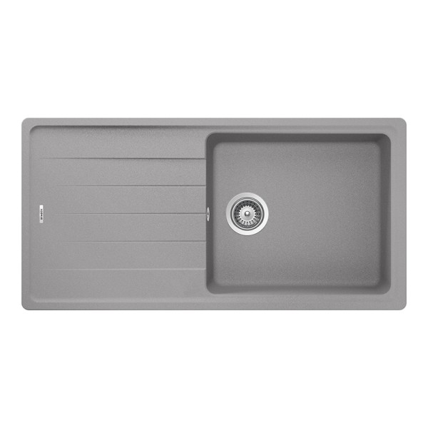 Chiuveta bucatarie Schock Element D-100L Cristalite Gri deschis (Croma) 1000 x 500 mm, reversibila, montare pe blat, gri