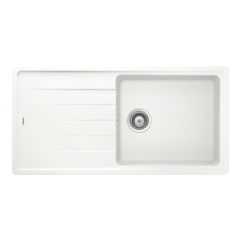 Chiuveta bucatarie Schock Element D-100L Cristalite Alpina 1000 x 500 mm, compozit granit, reversibila, montare pe blat, alb