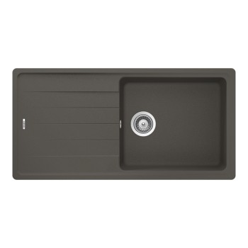 Chiuveta bucatarie Schock Element D-100L Cristalite Asphalt 1000 x 500 mm, reversibila, montare pe blat, gri asfalt