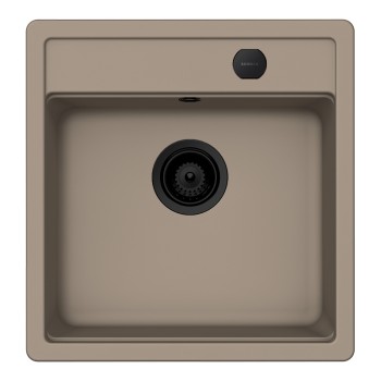 Chiuveta bucatarie Schock Mono N-100S 490 x 510 mm Cristadur Twilight, gri taupe cu parti vizibile Puro