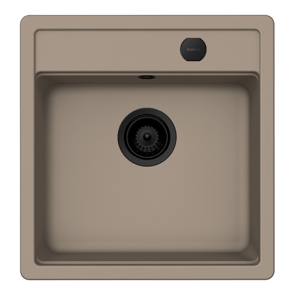 Chiuveta bucatarie Schock Mono N-100S 490 x 510 mm Cristadur Twilight, gri taupe cu parti vizibile Puro