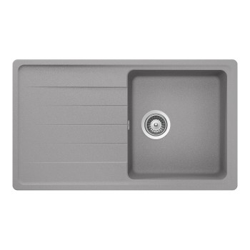 Chiuveta bucatarie Schock Element D-100 Cristalite Gri deschis (Croma) 860 x 500 mm, reversibila, montare pe blat, gri