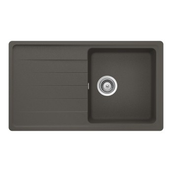 Chiuveta bucatarie Schock Element D-100 Cristalite Asphalt 860 x 500 mm, reversibila, montare pe blat, gri asfalt